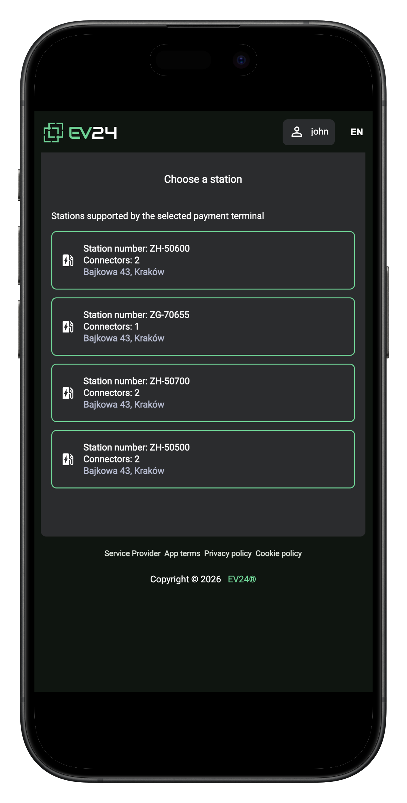 Zahlungskiosk für mehrere Ladestationen